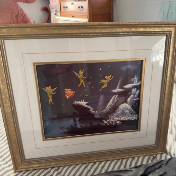 Disney Tinkerbell Framed Peter Pan Artwork Night Flight 1482/2500 LE Tink - Picture 4 of 13